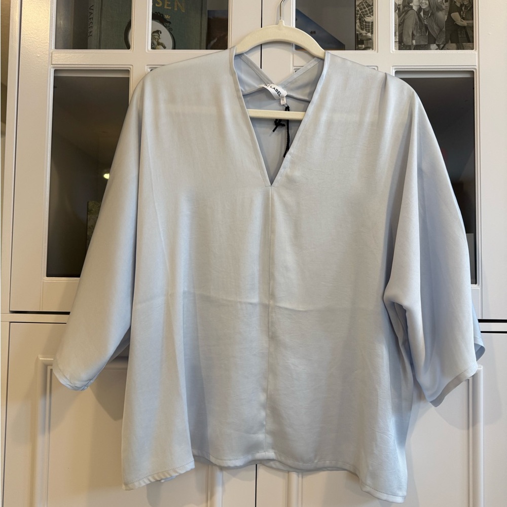 Chic Silk Sky Blue Women's Blouse